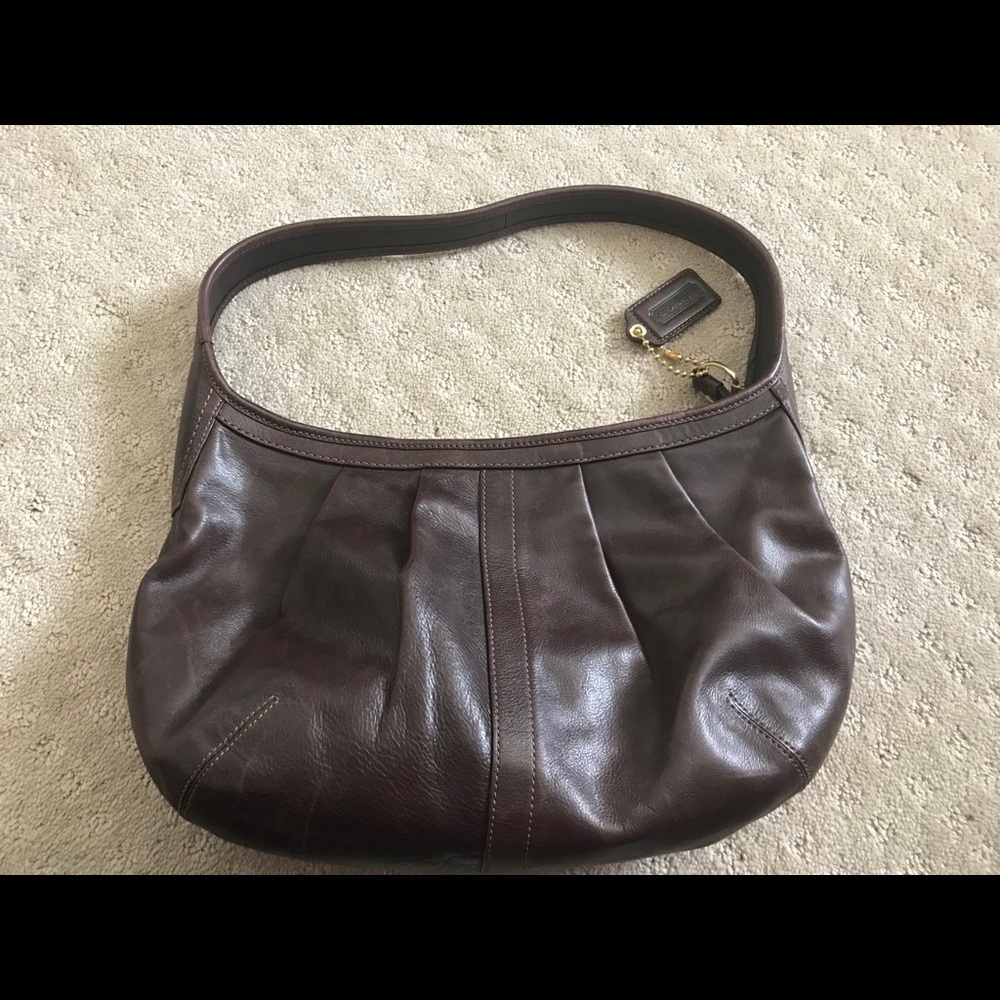 Large used leather Coach purse